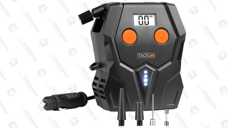 Tacklife 12-Volt Tire Inflator | $9 via on-page coupon and code 34RRW677 | Amazon